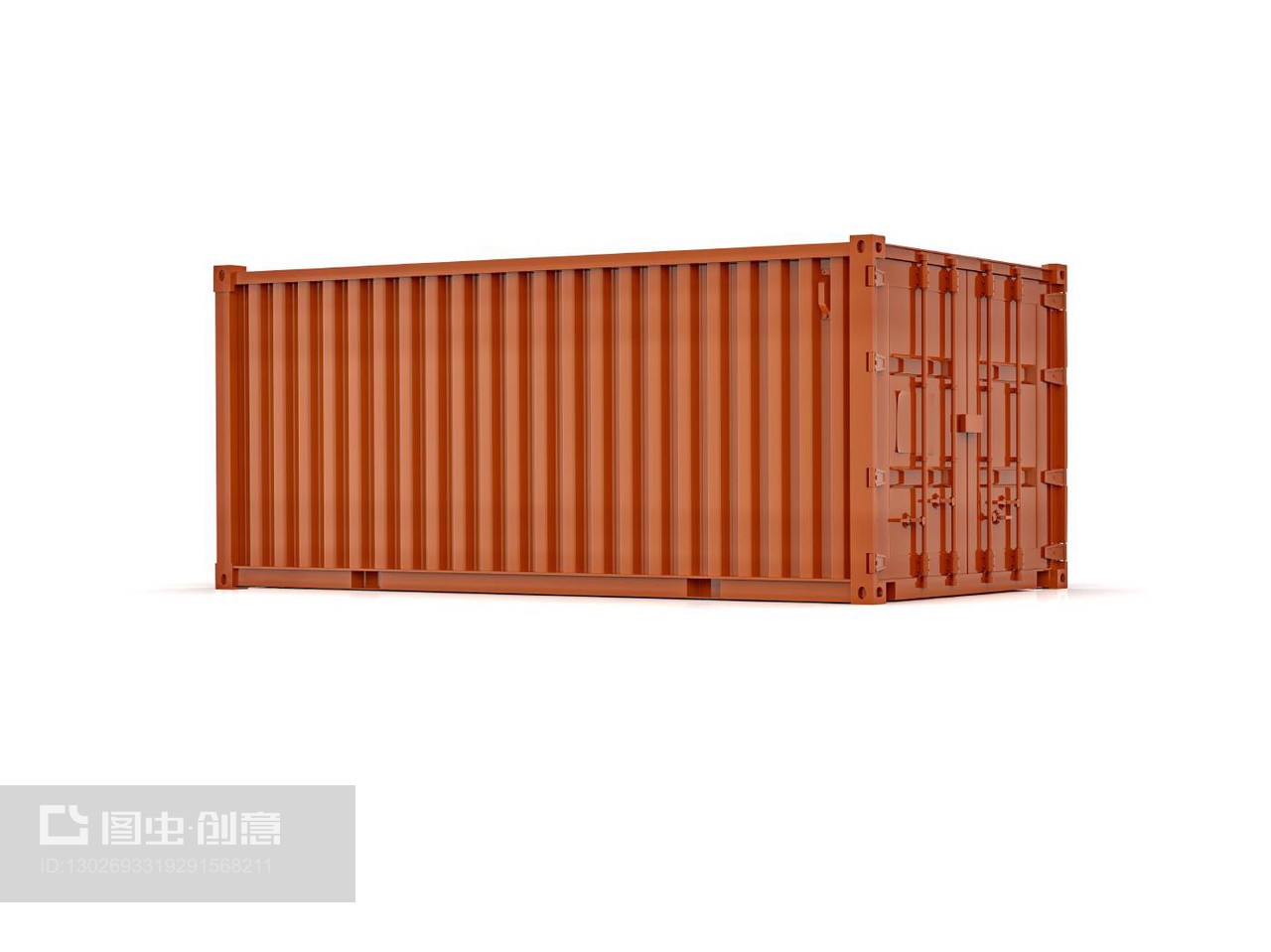 货运集装箱二十英尺物流和运输在白色背景