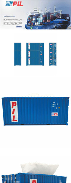 太平航运PIL定制集装箱纸巾盒模型 航运文化与实用艺术的完美结合