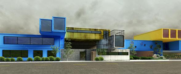 集装箱建筑模型 创意与实用性的完美融合